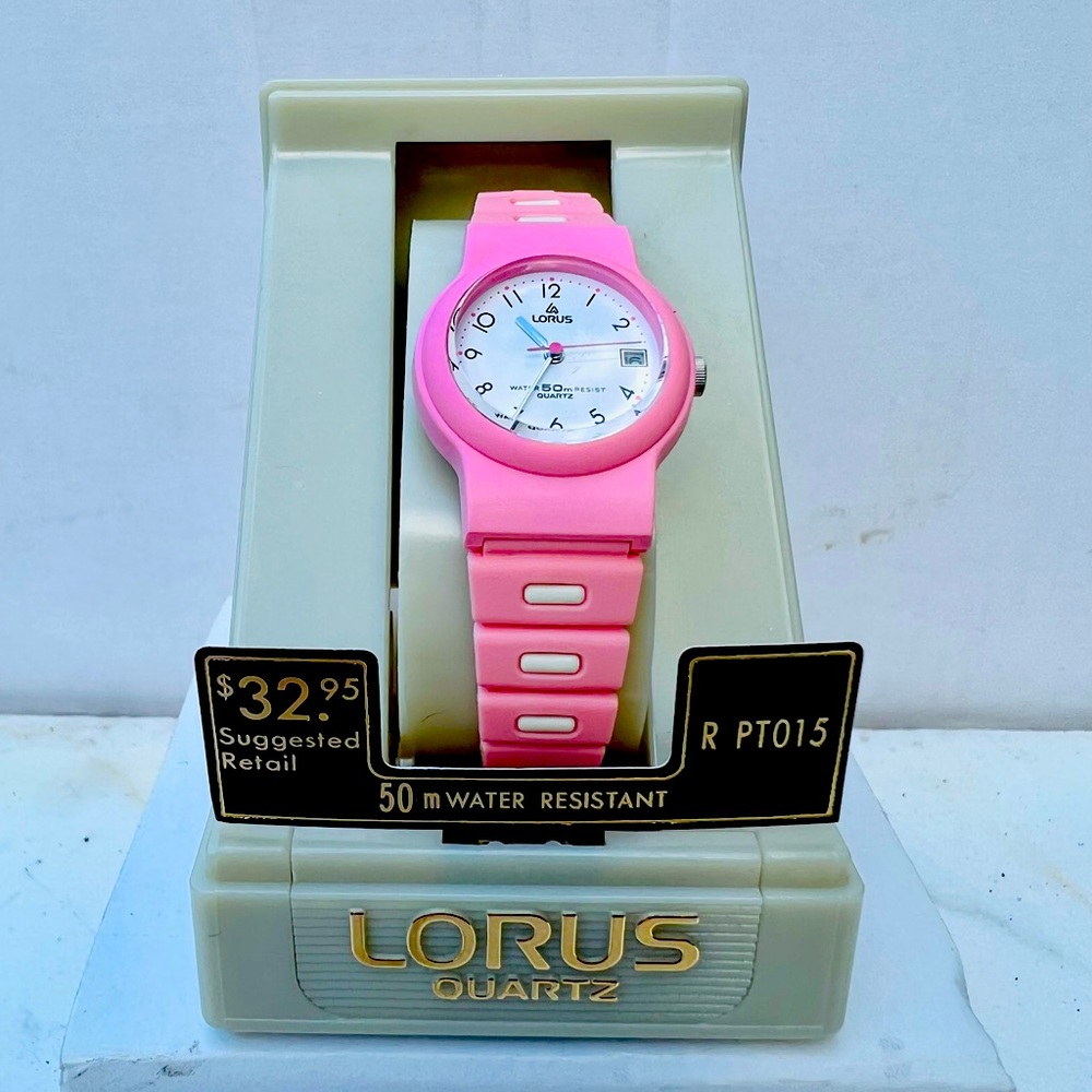 Plastic pink lady watch